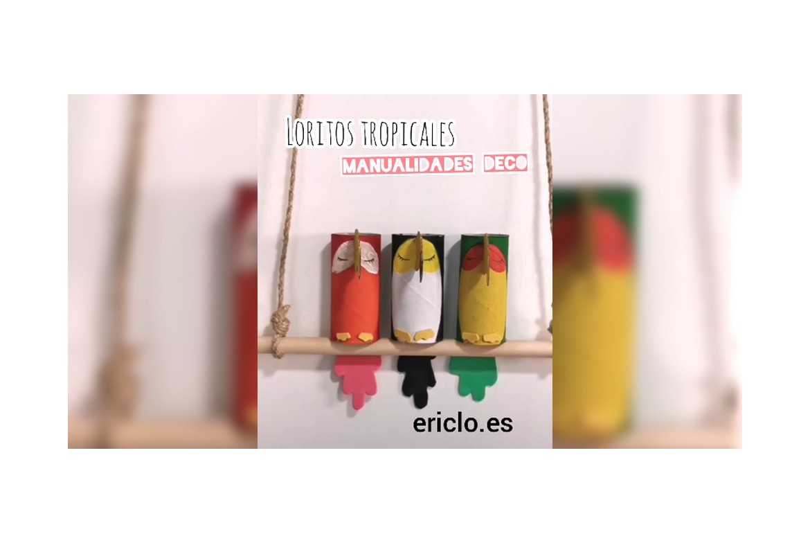 Cartón Reciclado Decoración Tropical DIY - Manualidades para niños